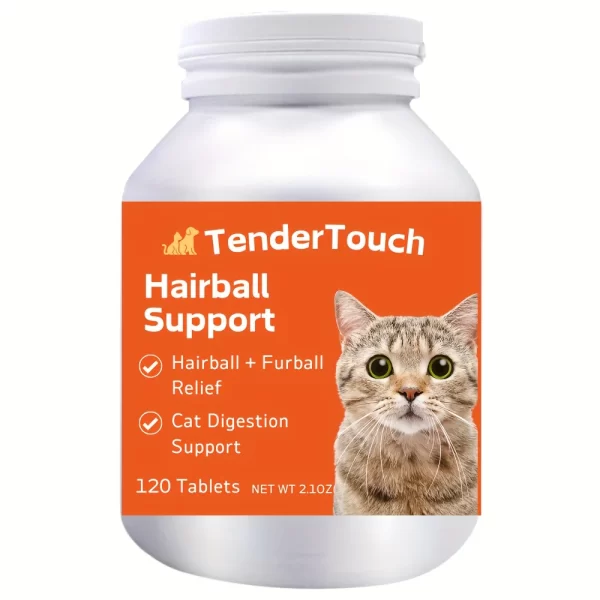 Hairball - 200 Tablets- Hairball Aid Supplement for Cats & Vitamins for Hairball Control and Digestive Support