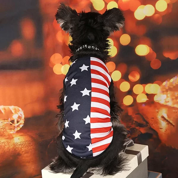 American Flag Patriotic Dog Bandana Scarf Set with Bow Tie Adjustable Pet Neckerchief for Small Medium Large Dogs Cats - Image 3