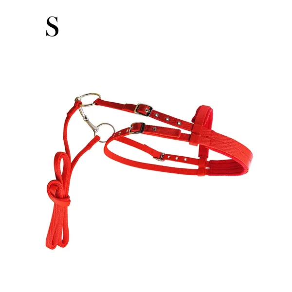 Animal Bridle Headstall Soft Adjustable Harness Head Collar Reusable Washable Outdoor Snaffle Accessories Red S