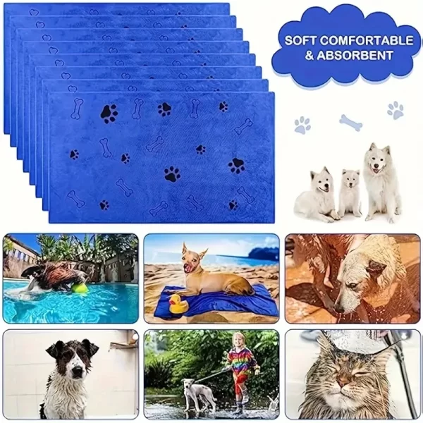 2pcs Soft Microfiber Dog Towels - Quick Dry, Absorbent Pet Bath & Grooming Towels For Dogs Dog Towels Pet Bath Drying Towels Dog - Image 3