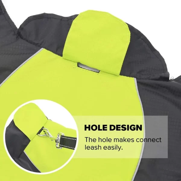 Lightweight Waterproof Dog Rain Jacket Reflective Strips Leash Hole Warm Winter Vest Autumn Outdoor Play - Image 4