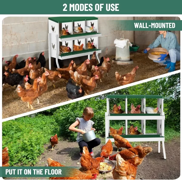Chicken Nesting Box with Bracket Legs 6/8/10 Compartment Mental Chicken Laying Boxes for Chicken Coop Hens - Image 5