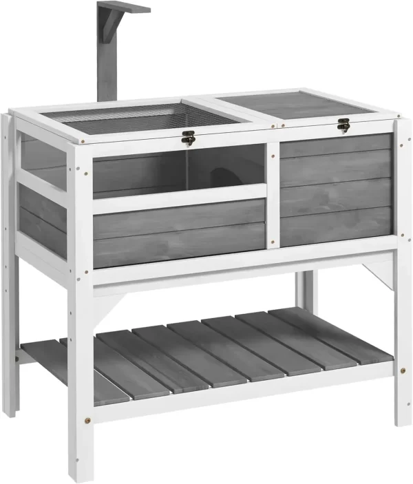 Tortoise Habitat with Shelf Storage, Tortoise Enclosure w/Weather Protection, Tortoise Gift Accessory, Reptile Enclosure w/ Tray - Image 7
