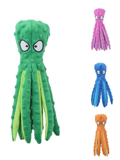 Pet Plush Toy Octopus Dog Toy Bite Resistant Sound Puppy squeaky Octopus Dog Rattle