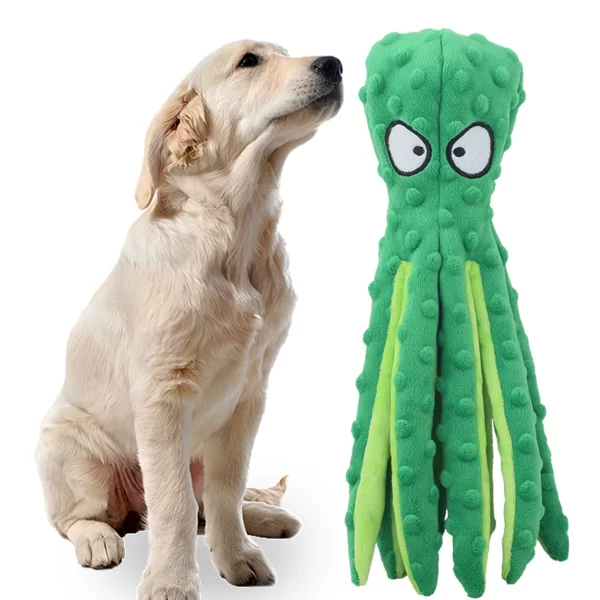 Pet Plush Toy Octopus Dog Toy Bite Resistant Sound Puppy squeaky Octopus Dog Rattle - Image 2