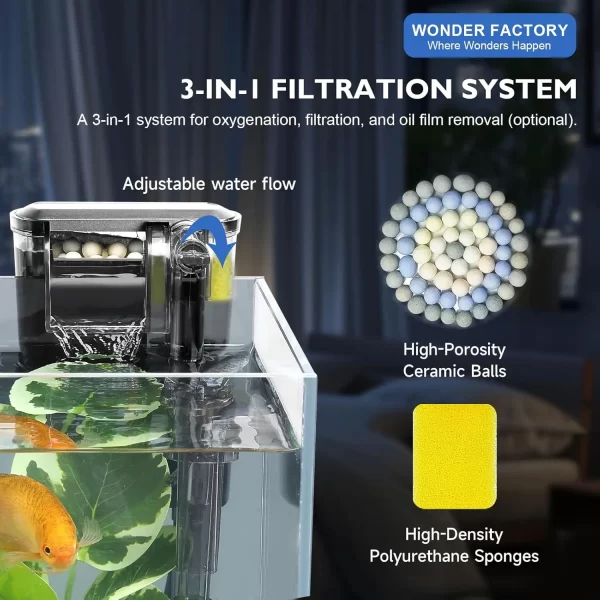 2.6-Gallon Betta Tank Kit with Heater, Self-Cleaning Filter & LED Light - Image 2