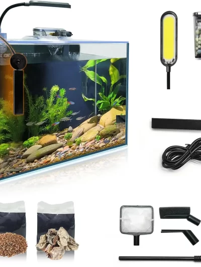 2.6-Gallon Betta Tank Kit with Heater, Self-Cleaning Filter & LED Light
