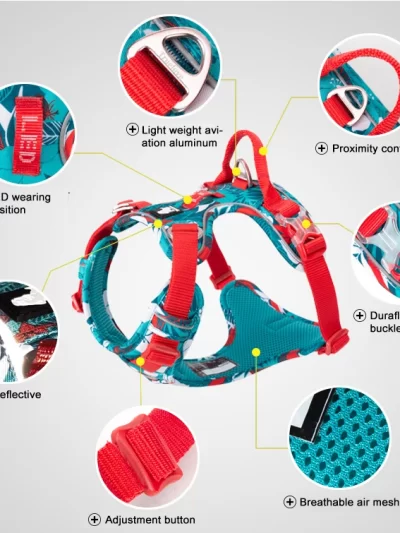 Truelove Pet Dog Harness Camouflage Reflective Nylon Special Edition and Upgrade Version Easy to Adjust