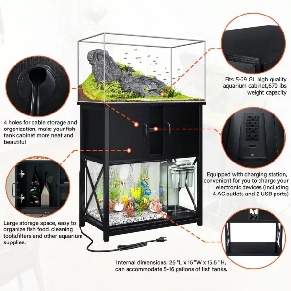 Aquarium Stand with Cabinet,  Fish Tank Stand - Image 5