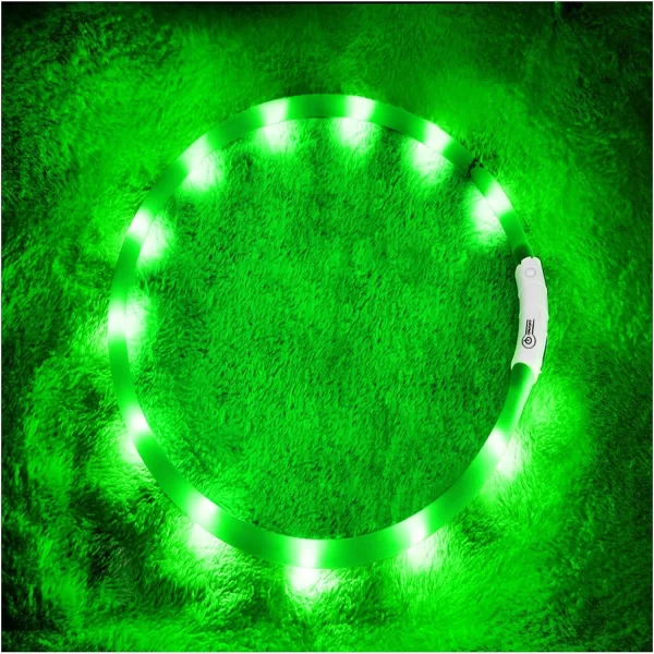 LED Dog Collar, USB Rechargeable Glowing Collars, Light Up Collar Improved Pet Safety &Visibility at Night, 3 Flashing Modes, - Image 9