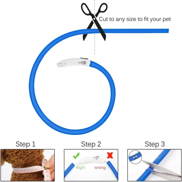 LED Dog Collar, USB Rechargeable Glowing Collars, Light Up Collar Improved Pet Safety &Visibility at Night, 3 Flashing Modes, - Image 4