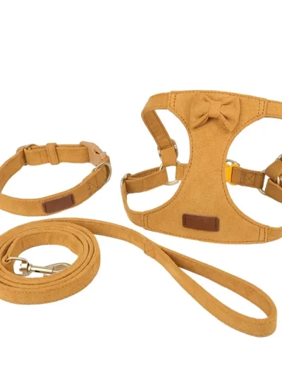 Soft Breathable Dog Collar Harness Leash Set Comfortable Dog Vest Harnesses Adjustable Collars Leads For Small Dogs