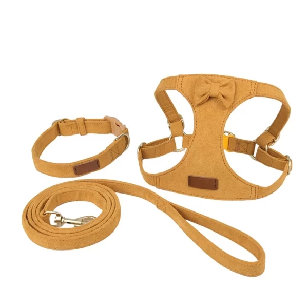 Soft Breathable Dog Collar Harness Leash Set Comfortable Dog Vest Harnesses Adjustable Collars Leads For Small Dogs