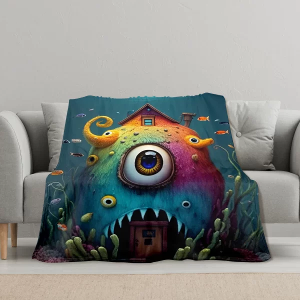 Colorful Underwater Fish Tank Blanket Featuring Seaweed Patterns For A Vibrant And Decorative Home Accent Piece - Image 3