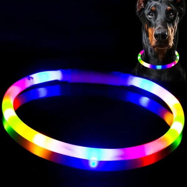 LED Dog Collar, USB Rechargeable Glowing Collars, Light Up Collar Improved Pet Safety &Visibility at Night, 3 Flashing Modes, - Image 13