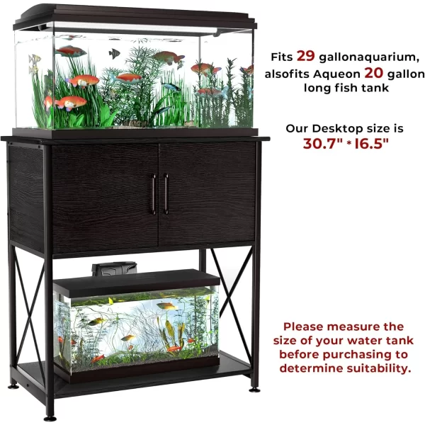 20-29 Gallon Aquarium Stand Metal Frame Fish Tank Stand with Cabinet Storage for 20 Gallon Long Aquarium,30.7" L*16.5" W Tabletop - Image 3
