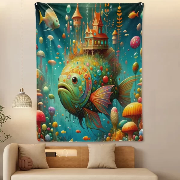 Colorful Fish Tank Themed Blanket For A Dreamy And Decorative Home Ambiance Transformation - Image 4