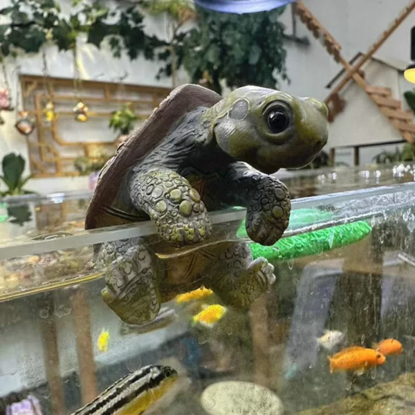 Resin Turtle Statue Flower Pot Hanger Planter Edge Decoration Simulation Tortoise Figurine Home Garden Fish Tank Small Ornaments