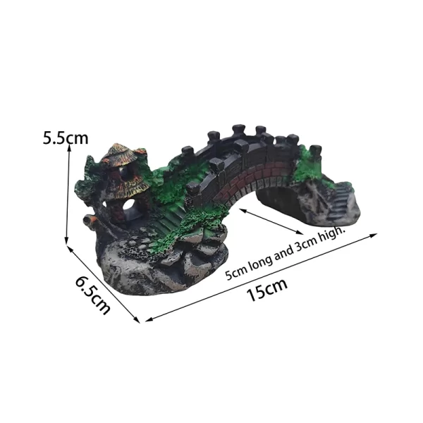Fish Tank Artificial Bridge Resin Landscape Decoration Cave Aquatic Fish Bridge Aquarium Equipment - Image 3