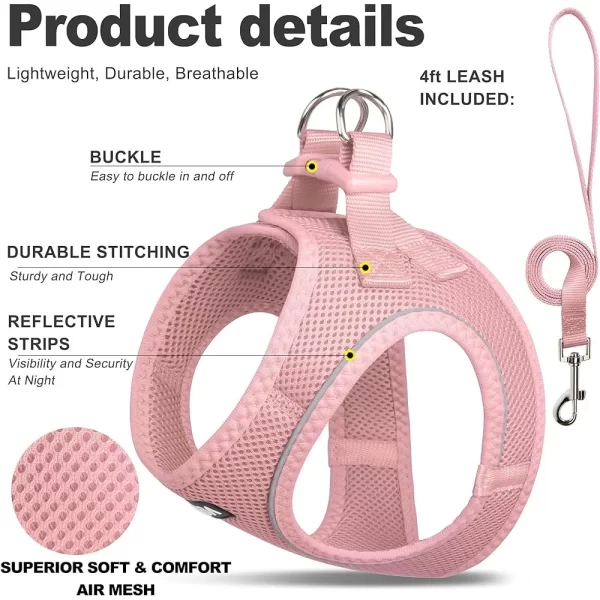 Adjustable Cat Harness Leash Set Escape Proof Soft Mesh Lightweight Breathable - Image 2