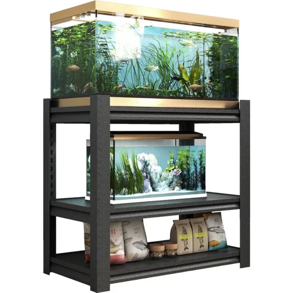 20-30 Gallon Fish Tank Stand Metal Aquarium Stand, 34 "W x 18 "D x 31" H Adjustable Heavy Duty Reptile Tank Stand - Image 4