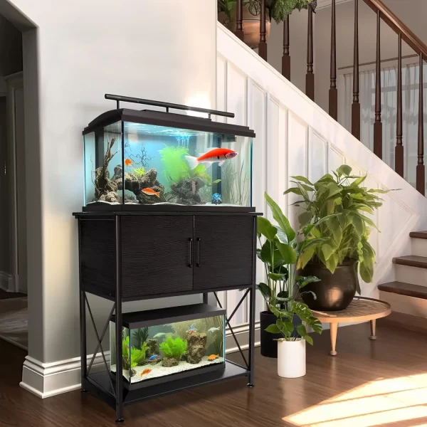 20-29 Gallon Aquarium Stand Metal Frame Fish Tank Stand with Cabinet Storage for 20 Gallon Long Aquarium,30.7" L*16.5" W Tabletop - Image 4