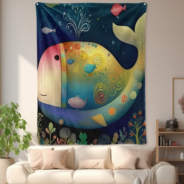 Fish Tank Blanket With Seaweed And Bubble Patterns For A Stylish And Decorative Home Ambiance Touch - Image 4