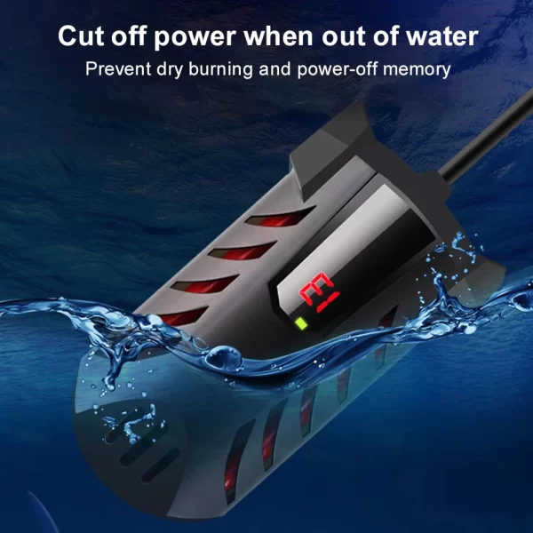 Aquarium Water Heater with Suction Cup Fish Tank Explosion-Proof Heating Rod Dual Probe Temperature Adjustment - Image 4
