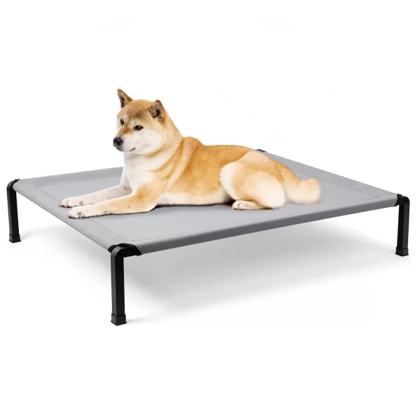 Elevated Dog Bed, Cooling Raised Pet Cot with Chew Proof Mesh Fabric and Steel Frame, Portable Dog Cot for Outdoor/Indoor Use - Image 2