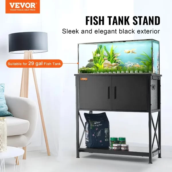 Aquarium Stand 29 Gallon Fish Tank Stand 28.7 x 16.5 x 30 in Steel and MDF Turtle Tank Stand 242.5 lbs Load Capacity - Image 2
