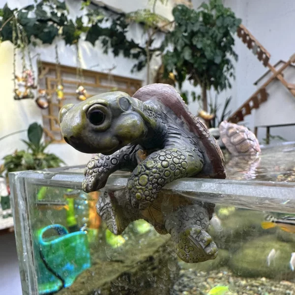 Resin Turtle Statue Flower Pot Hanger Planter Edge Decoration Simulation Tortoise Figurine Home Garden Fish Tank Small Ornaments - Image 4