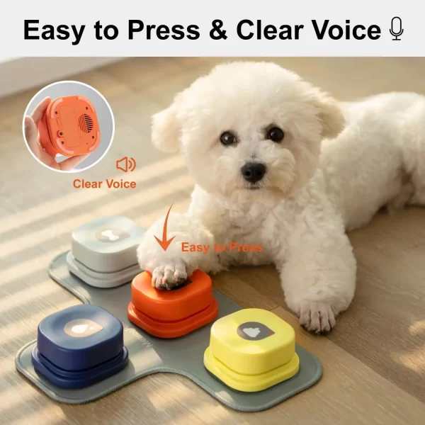 Buttons with Rubber Mat Recordable Dog/Cat Talking Buttons Set Communication - Image 4