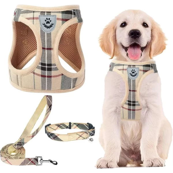 Adjustable No Pull Dog Harness Collar Leash Set Step In Breathable Soft Pet Gear Small Medium Dogs Outdoor Walking Running