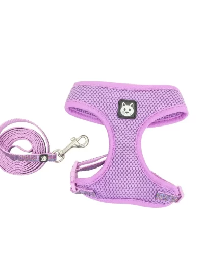 Purple Sparkle Cat Harness and Leash Set Adjustable Comfortable Unique Design Cats Kittens