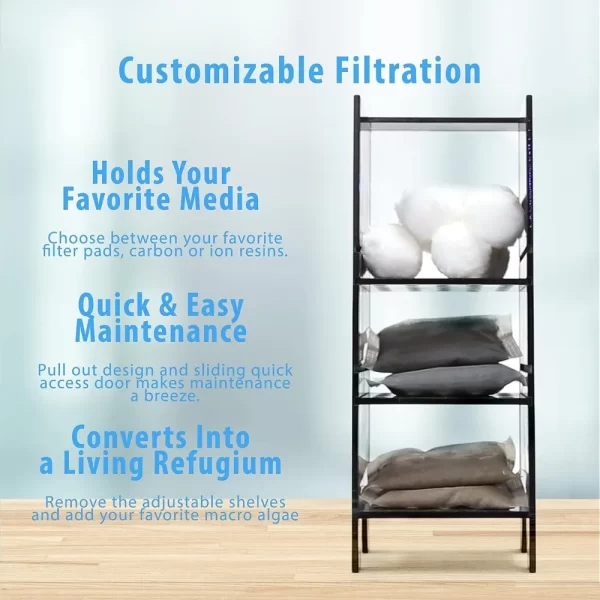 All in One - 50 Gallon Aquarium with White APS Stand with Leveling Frame - Image 6