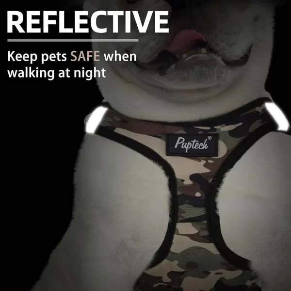 No Pull Small Dog Harness and Leash Set, Step-in Soft Mesh Reflective Camouflage Comfortable - Image 4