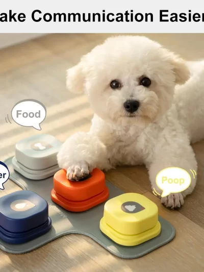 Buttons with Rubber Mat Recordable Dog/Cat Talking Buttons Set Communication