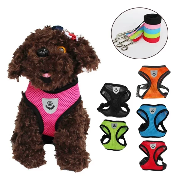 Dog/Cat Adjustable Harness Vest Walking Lead Leash For Puppy's Dogs Cats Polyester Harness For Small, Medium Dog and Cats