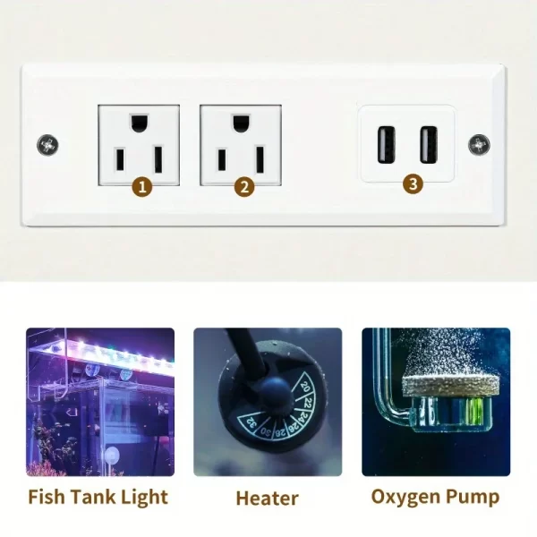 40-50 gallon aquarium stand tank with power outlet and LED light - Image 6