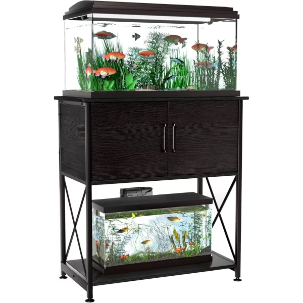 20-29 Gallon Aquarium Stand Metal Frame Fish Tank Stand with Cabinet Storage for 20 Gallon Long Aquarium,30.7" L*16.5" W Tabletop