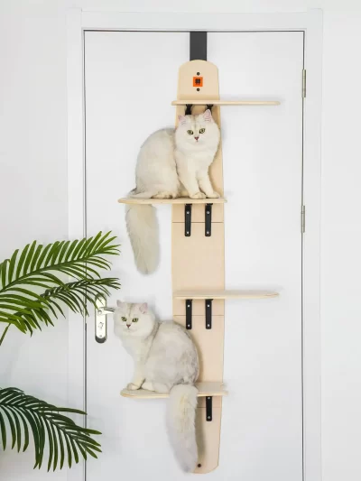 4-Levels Door Hanging Cat Climber Door Mounted Vertical Cat Tree Tower with Carpeted Plank for Indoor Cats Door Mounted