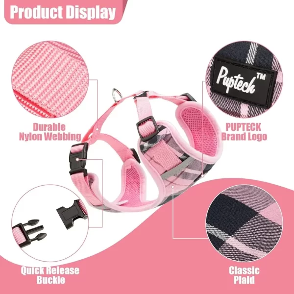 No Pull Dog Harness and Leash Collar Set Soft Mesh Padded Adjustable Reflective Small Dogs - Image 2