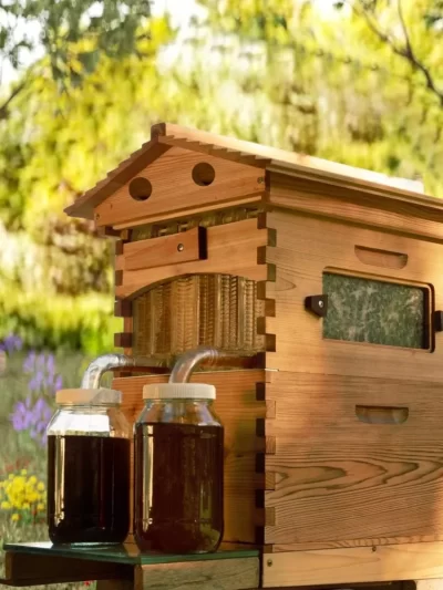 Beehive Starter Kit Includes 7 Hive Frames, 1 Super Box and 1 Brood Box for Backyard Beekeeping Bees (Beeswax Coated).