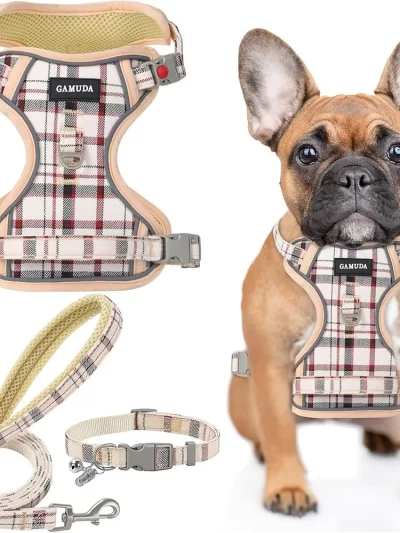 Adjustable No Pull Dog Harness Collar Leash Set Reflective Pet Vest Comfortable Breathable