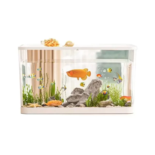 Transparent Mini Fish Tank Aquarium Drop Resistant Hydroponic With Lid Ecological Tank Turtle - Image 6