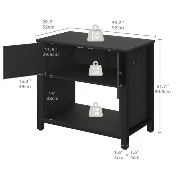 Metal Aquarium Stand Storage Cabinet for 40-50 Gallon Heavy Duty Fish Tank Stand - Image 2