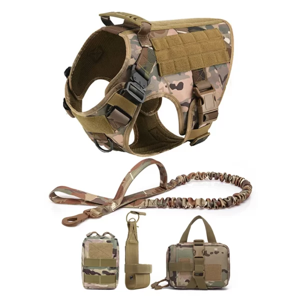 Military Dog Harness Leash Bags Set Pet Tactical Vest Harnesses Walking Training For Large Dogs - Image 8