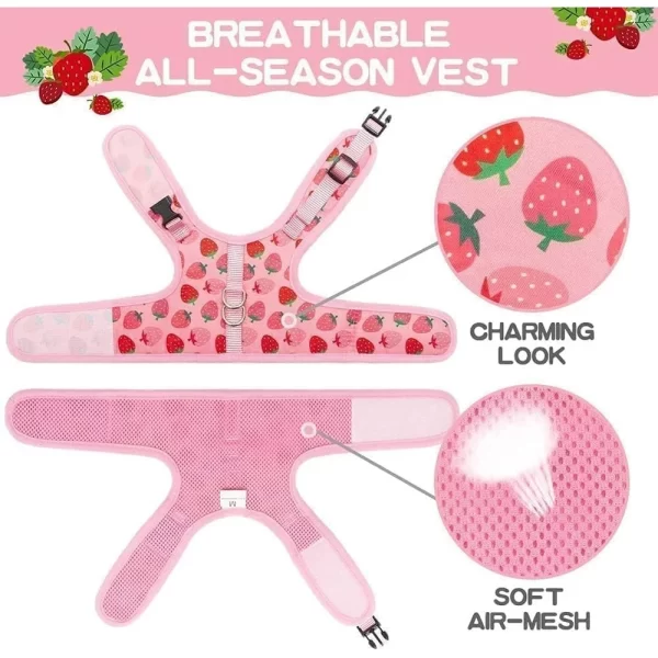 Cat Harness with Leash Fashionable Breathable Mesh Adjustable Vest - Image 2