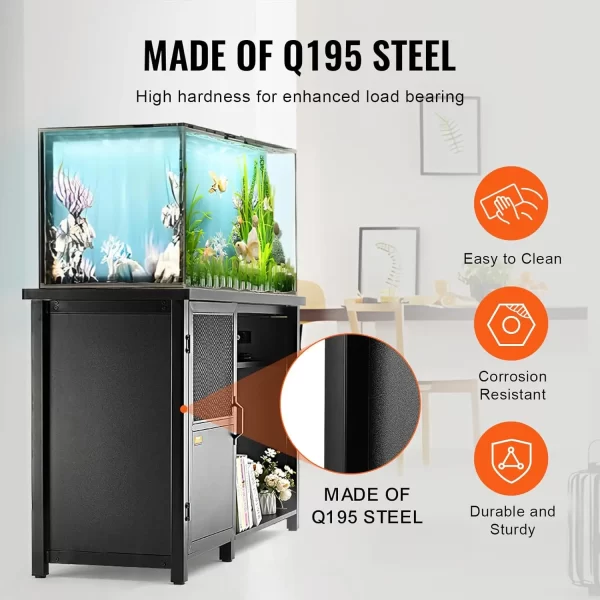 Aquarium Stand, 75 Gallon Fish Tank Stand, 52 x 19.7 x 32.3 in Steel and MDF Turtle Tank Stand, 626 lbs Load Capacity - Image 6