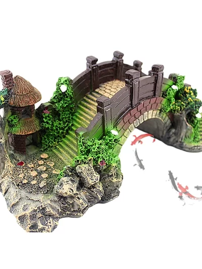 Fish Tank Artificial Bridge Resin Landscape Decoration Cave Aquatic Fish Bridge Aquarium Equipment